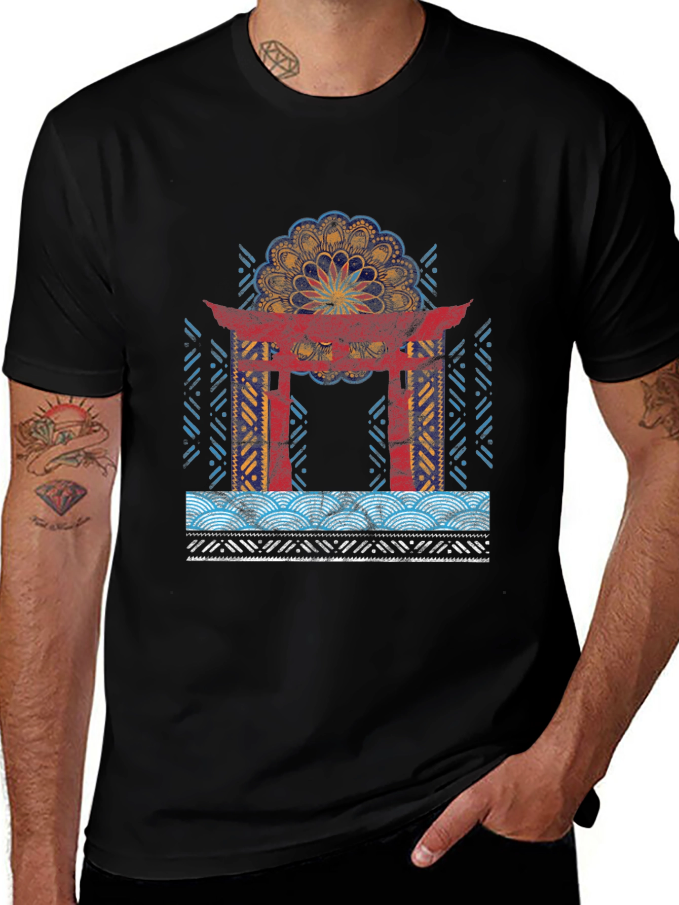 Japanese Torii Gate Mandala Graphic Tee