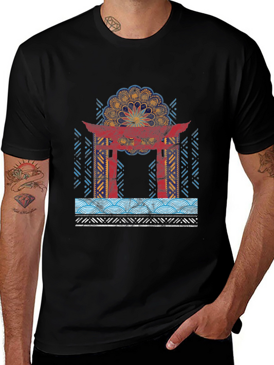 Japanese Torii Gate Mandala Graphic Tee