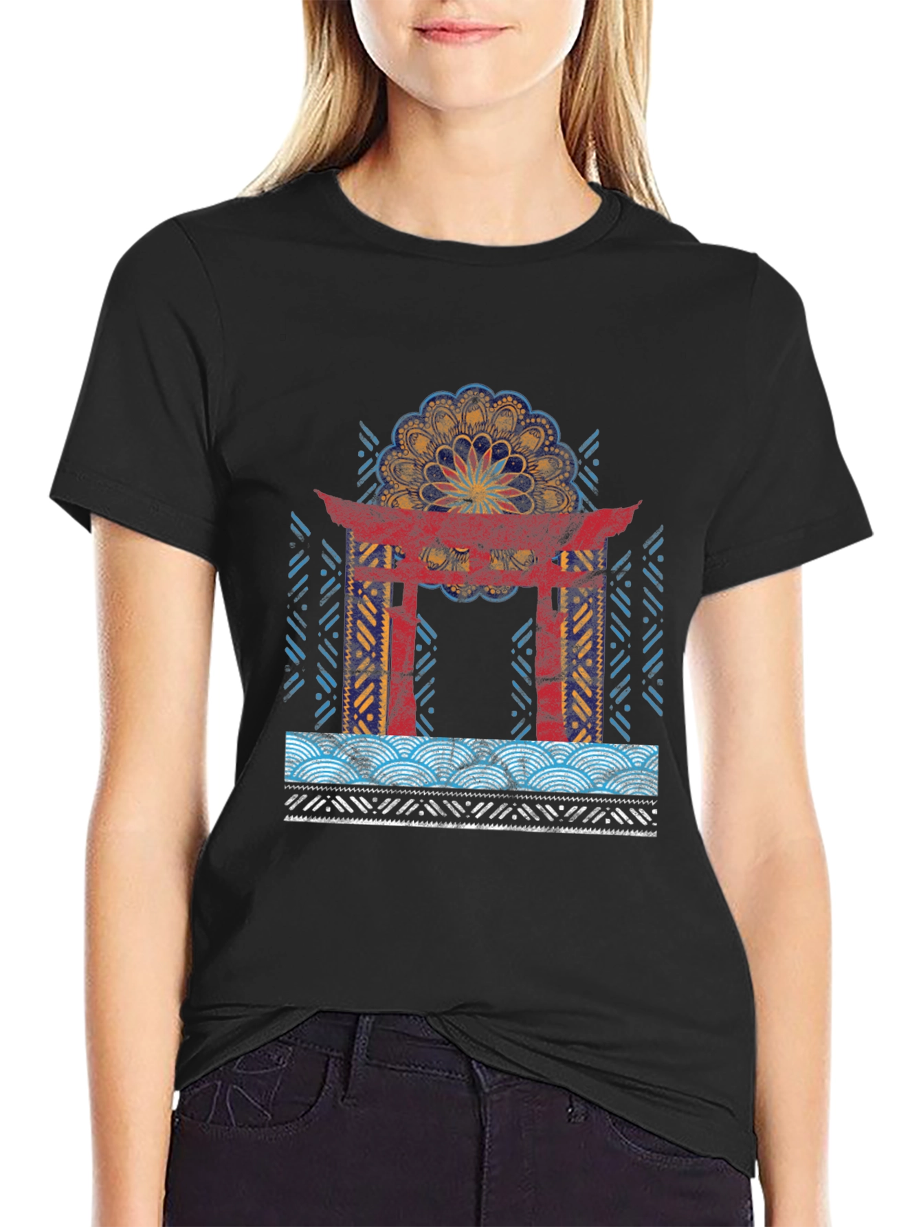 Japanese Torii Gate Mandala Graphic Tee