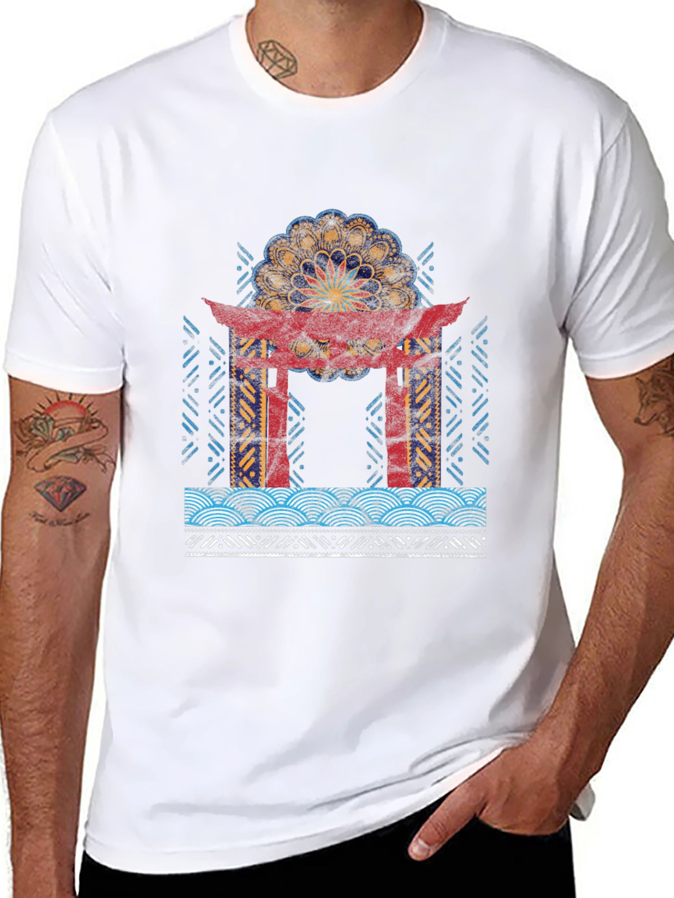 Japanese Torii Gate Mandala Graphic Tee