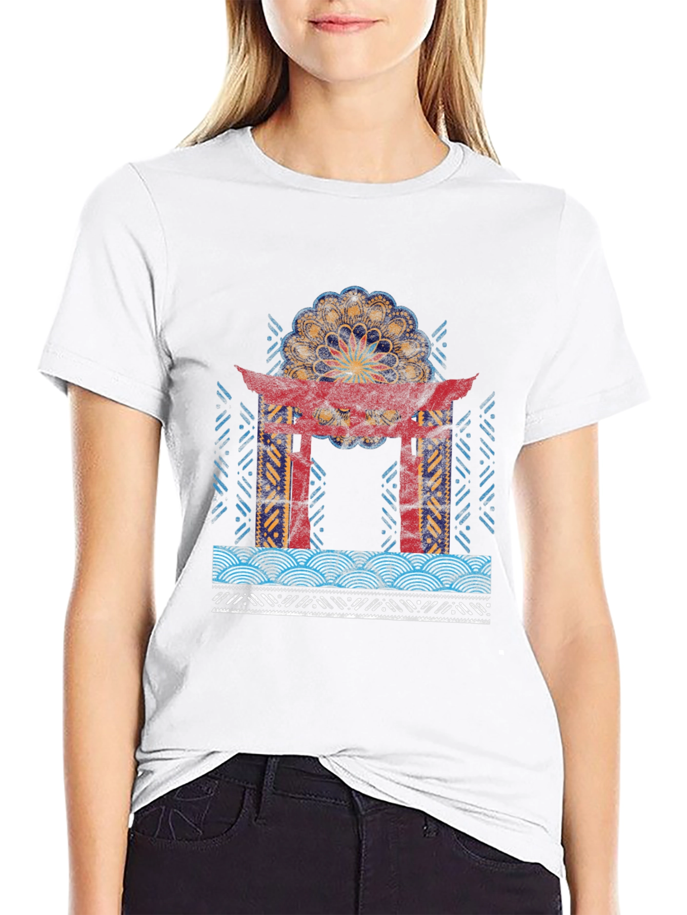 Japanese Torii Gate Mandala Graphic Tee