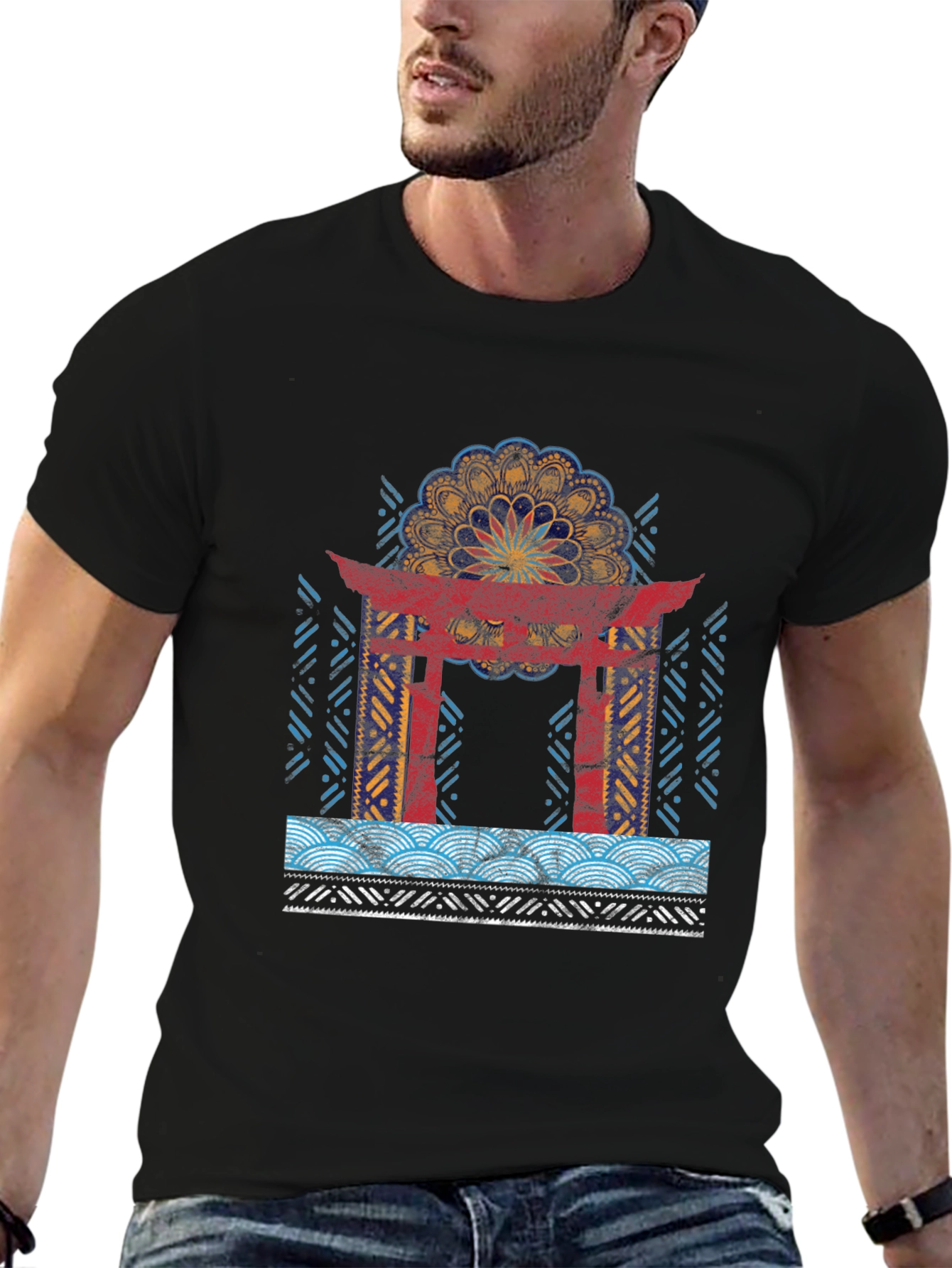 Japanese Torii Gate Mandala Graphic Tee