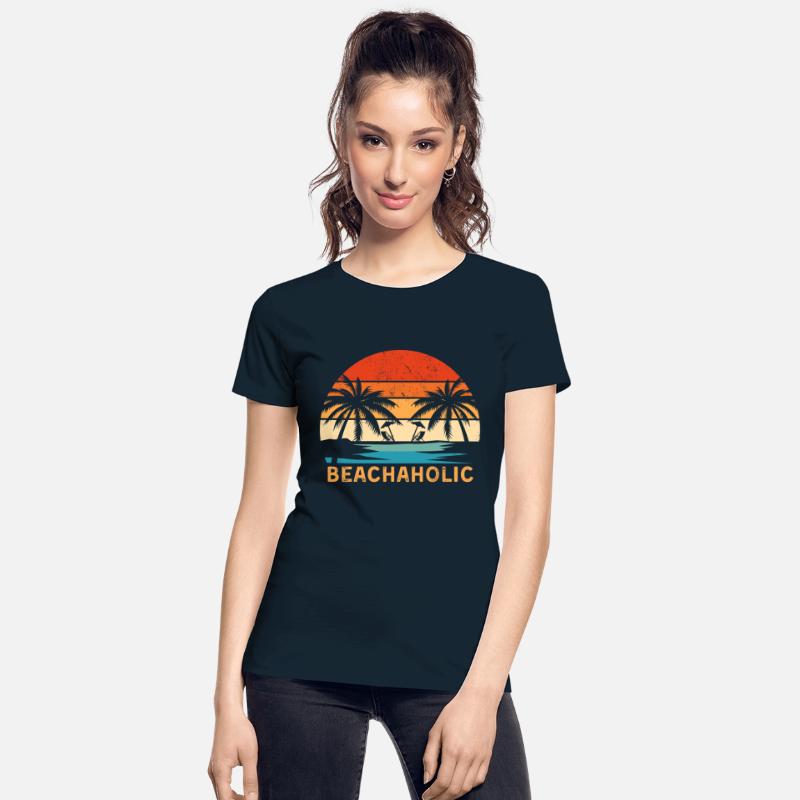 Beachaholic Beach Lover Retro Sunset Palm Trees