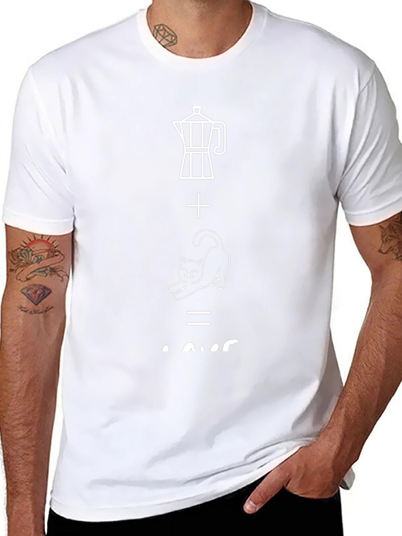 Coffee Cat Lover Black T-Shirt