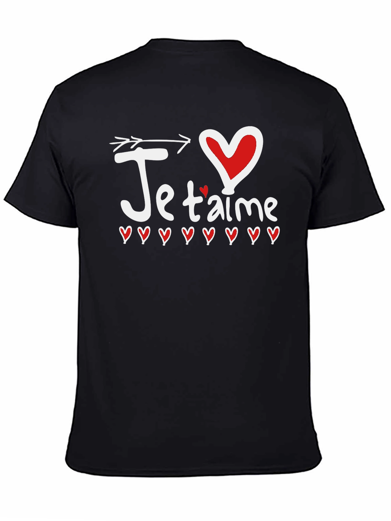Je Taime Heart Arrow Graphic Tee - Black