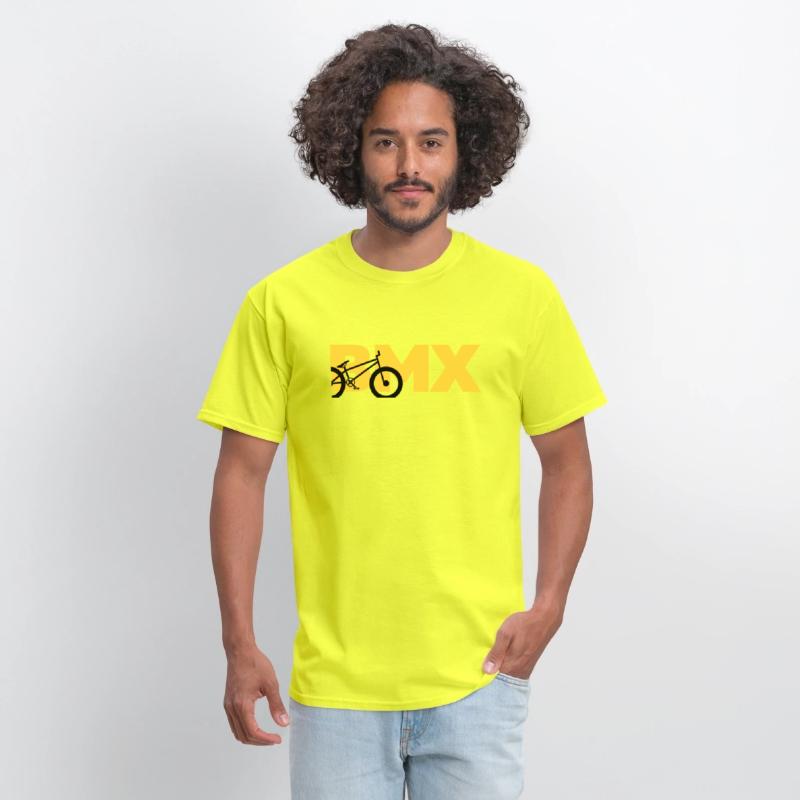 Black and Yellow BMX T Shirt cotton staff 100%