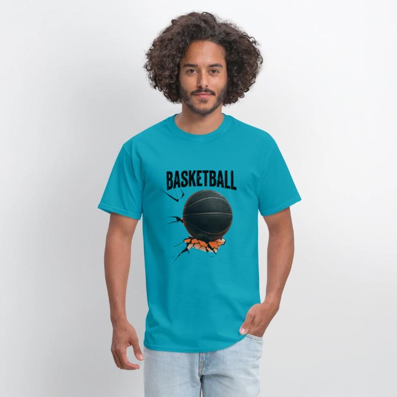Black Basketball with Cracked Surface