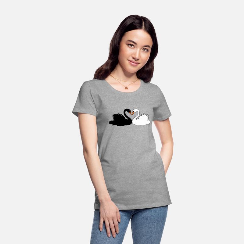Black swan and white swan