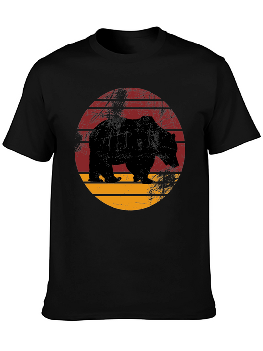 Vintage Bear Graphic Tee - Black Cotton Comfort