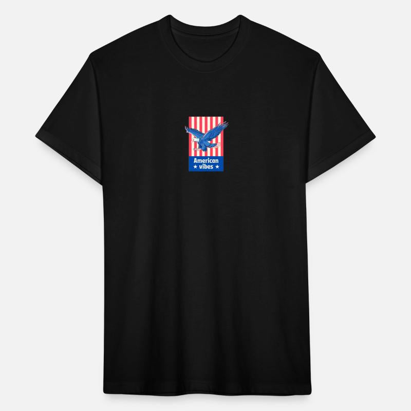 Blue Red Typographic USA flag T shirt