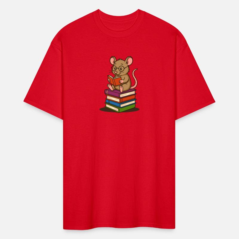 Bookworm with Glasses and Stack of Books