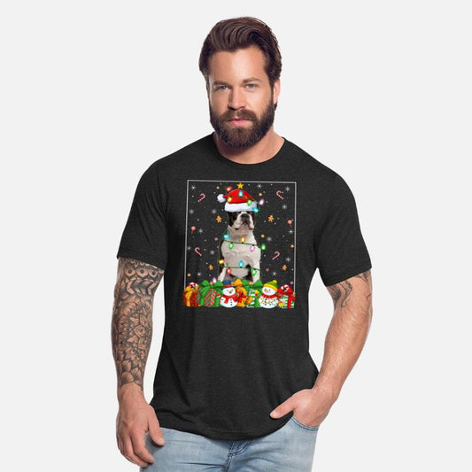 Boston Terrier Dog Christmas Lights