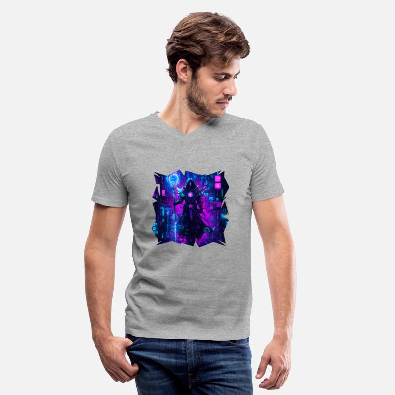 Bright Magician In Violet Neon Power
