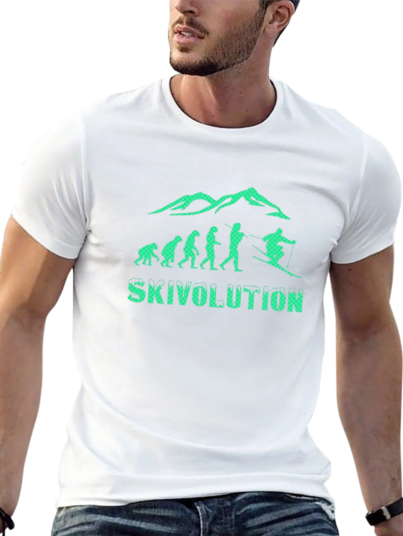 SkiVolution T-Shirt: Evolution of Skiing Tee