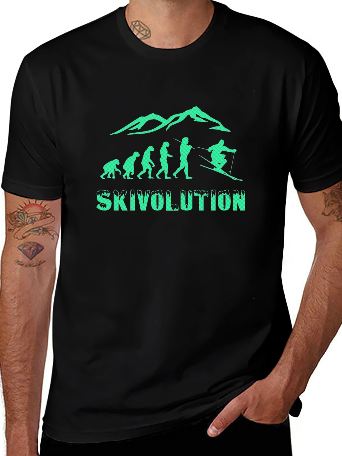 SkiVolution T-Shirt: Evolution of Skiing Tee
