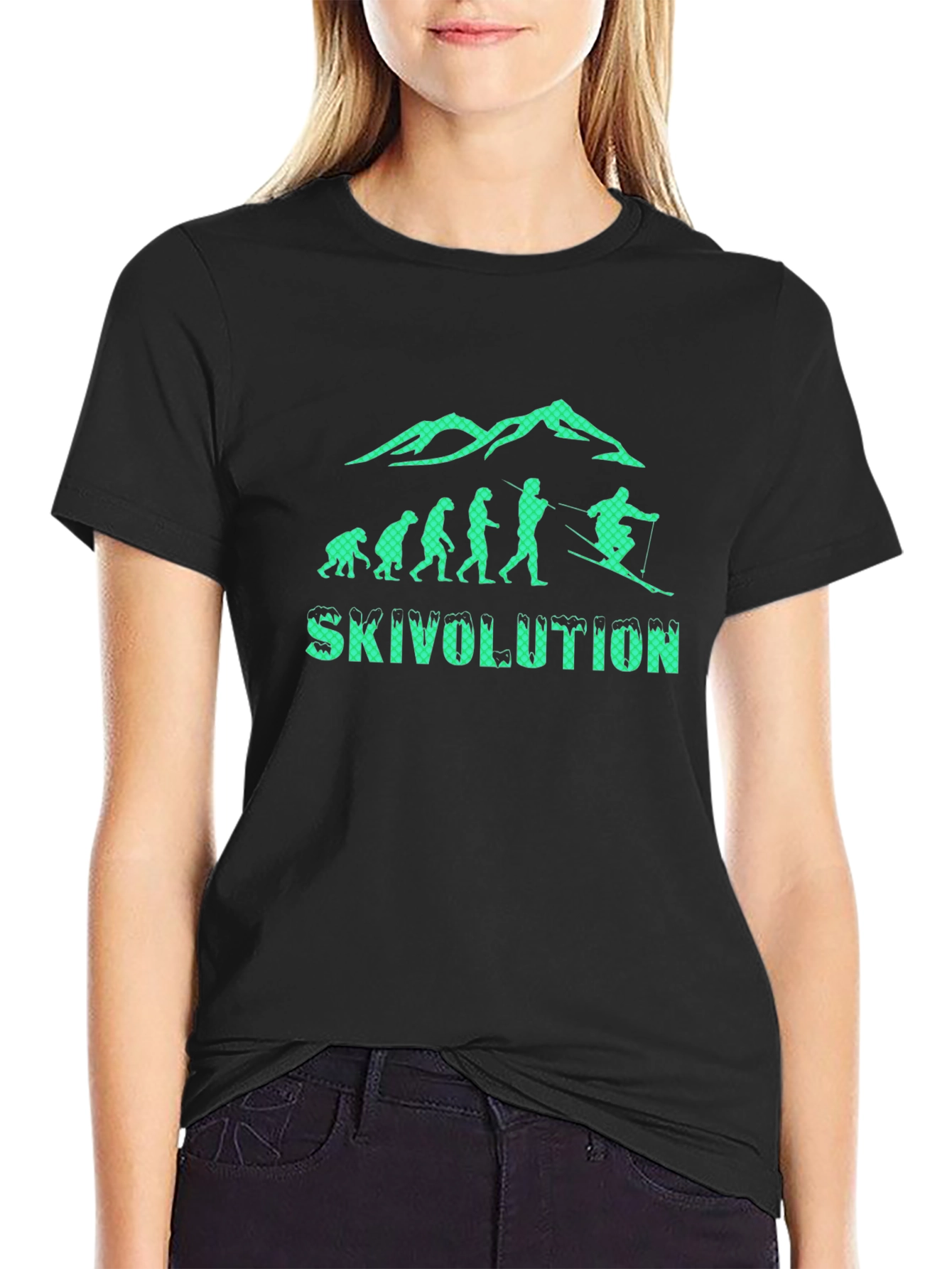 SkiVolution T-Shirt: Evolution of Skiing Tee