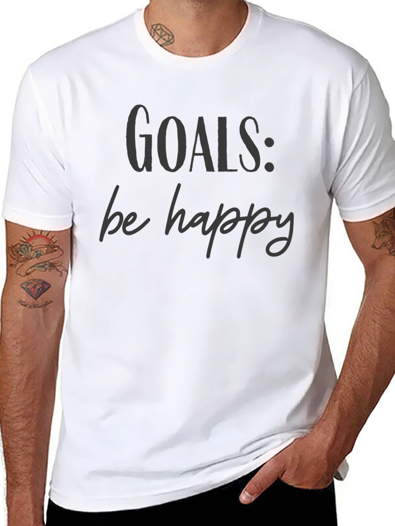 Goals: Be Happy Graphic Tee - Motivational T-Shirt