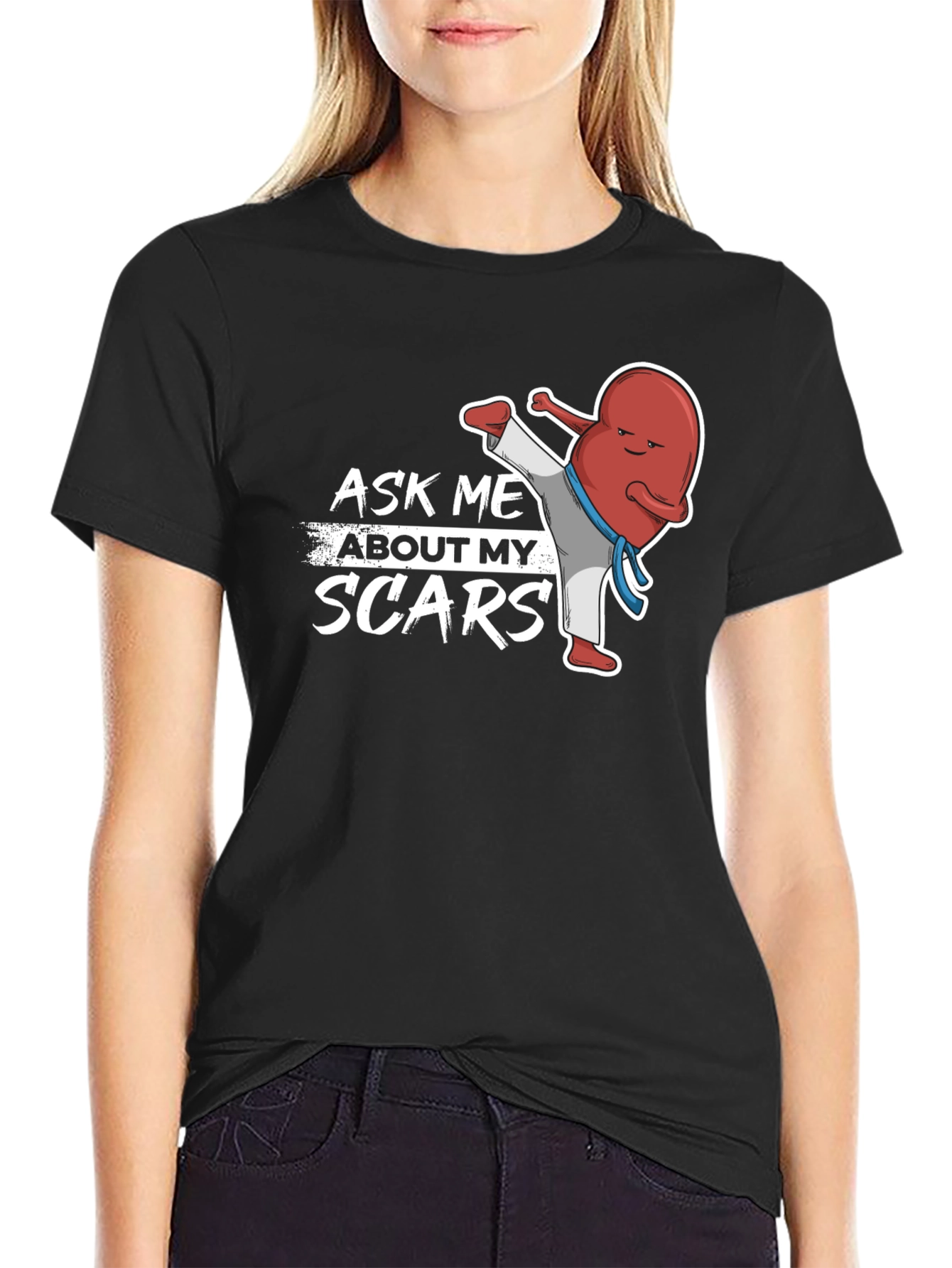 Ask Me About My Scars T-Shirt - Kidney Punch!