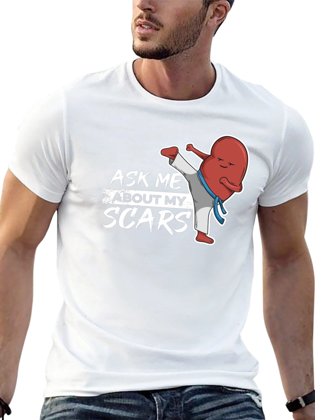 Ask Me About My Scars T-Shirt - Kidney Punch!