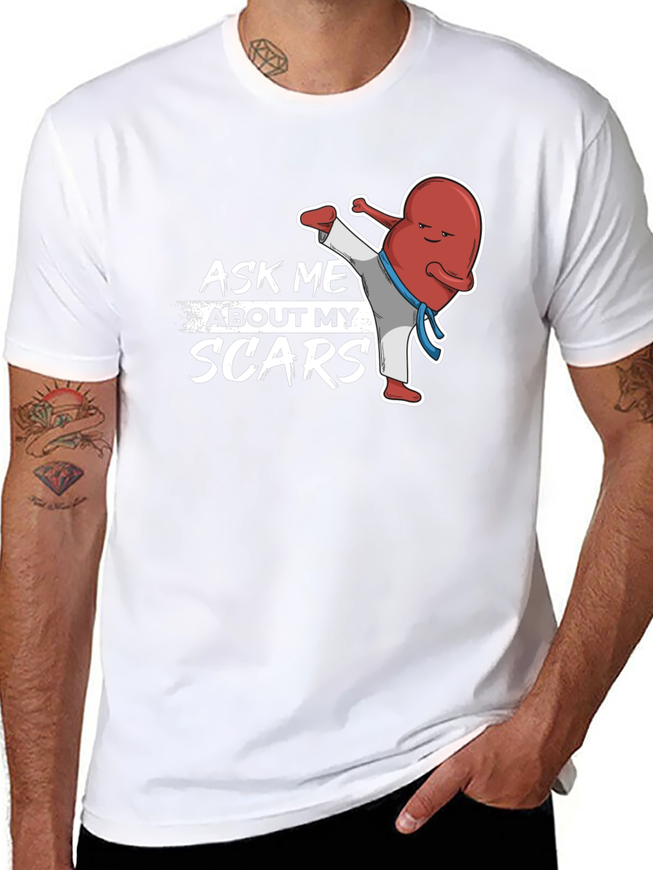 Ask Me About My Scars T-Shirt - Kidney Punch!