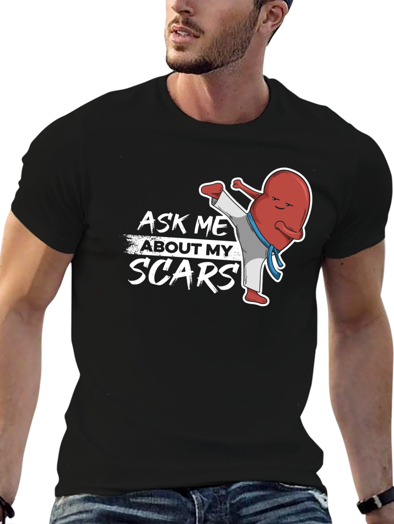 Ask Me About My Scars T-Shirt - Kidney Punch!