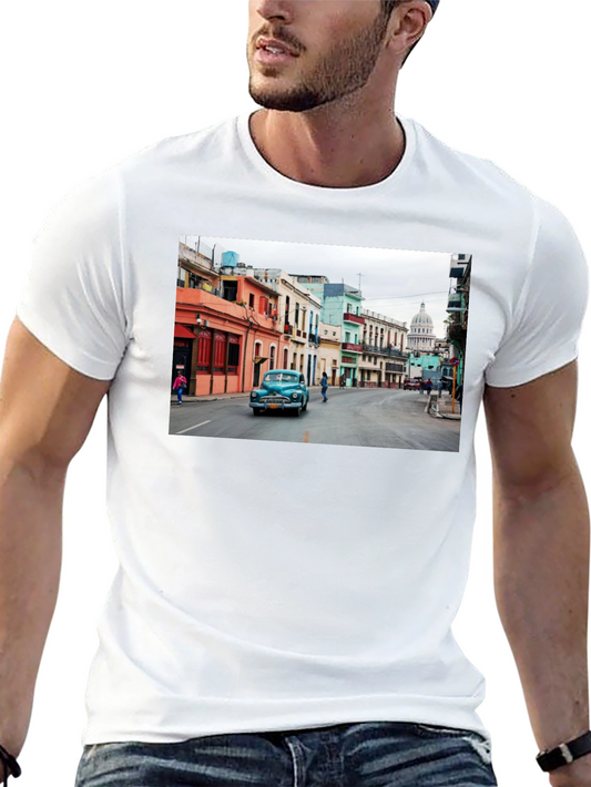 Vintage Cuba Car Black T-Shirt