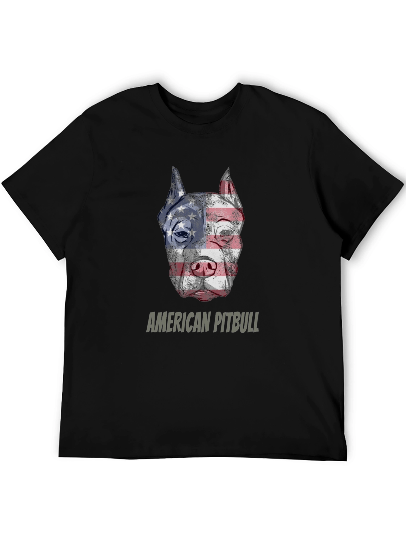 American Pitbull T-Shirt Patriotic USA Flag Dog