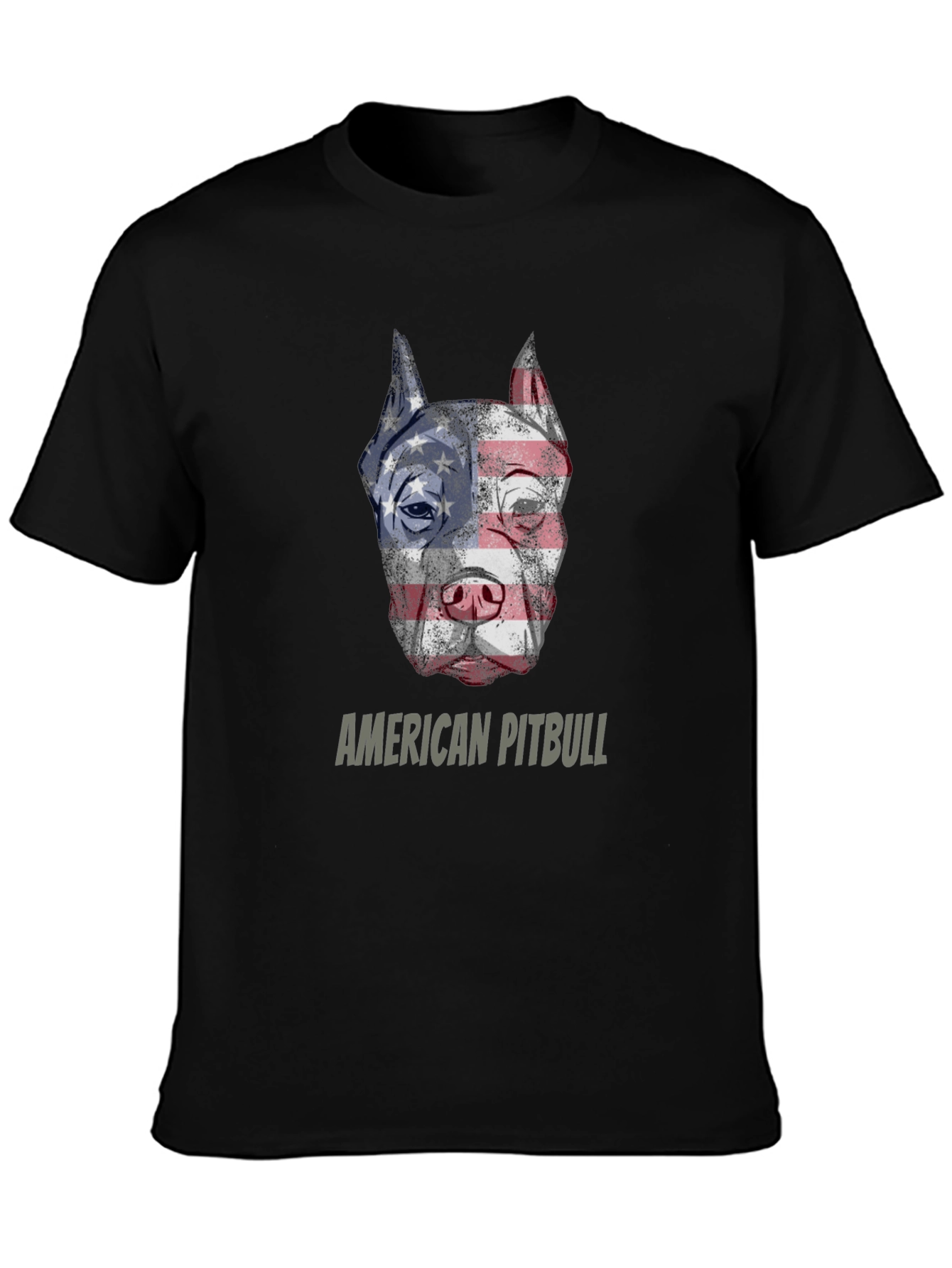 American Pitbull T-Shirt Patriotic USA Flag Dog