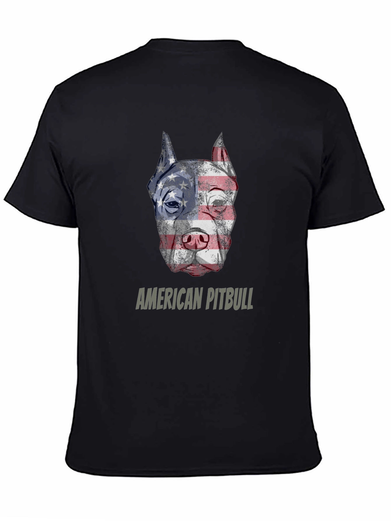 American Pitbull T-Shirt Patriotic USA Flag Dog