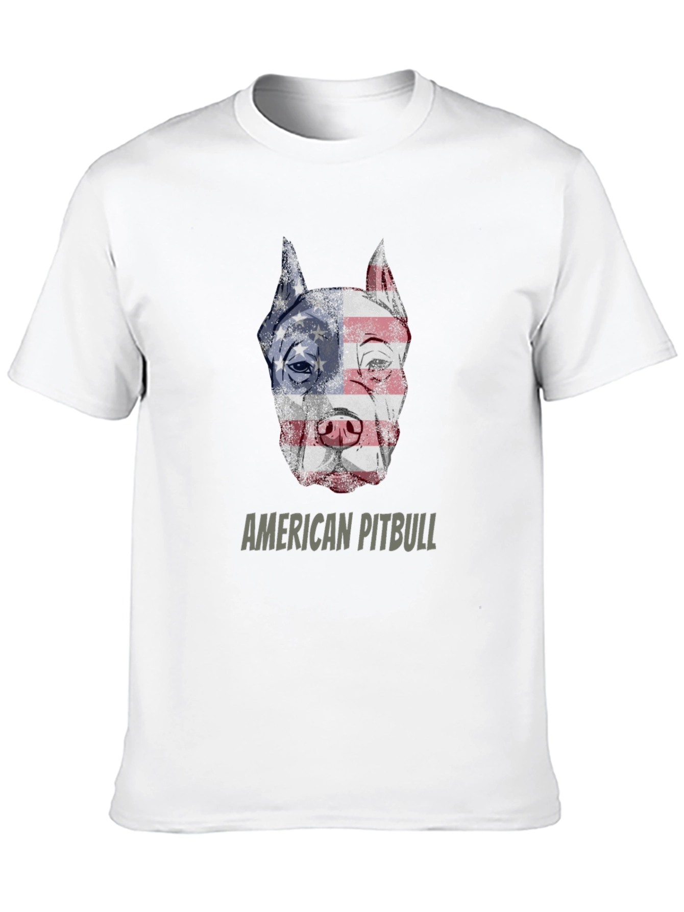 American Pitbull T-Shirt Patriotic USA Flag Dog