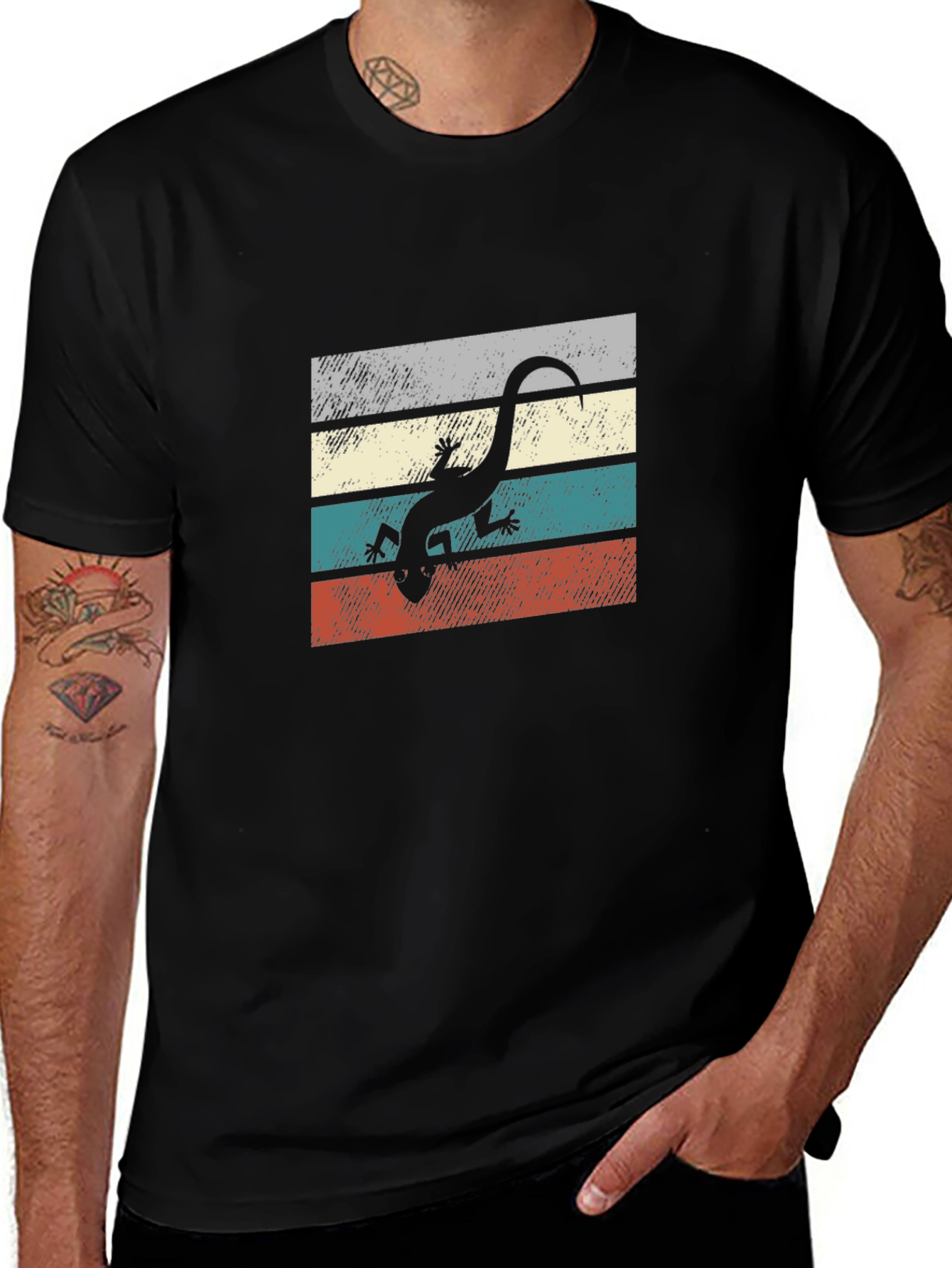 Retro Lizard Graphic T-Shirt - Cool Animal Tee