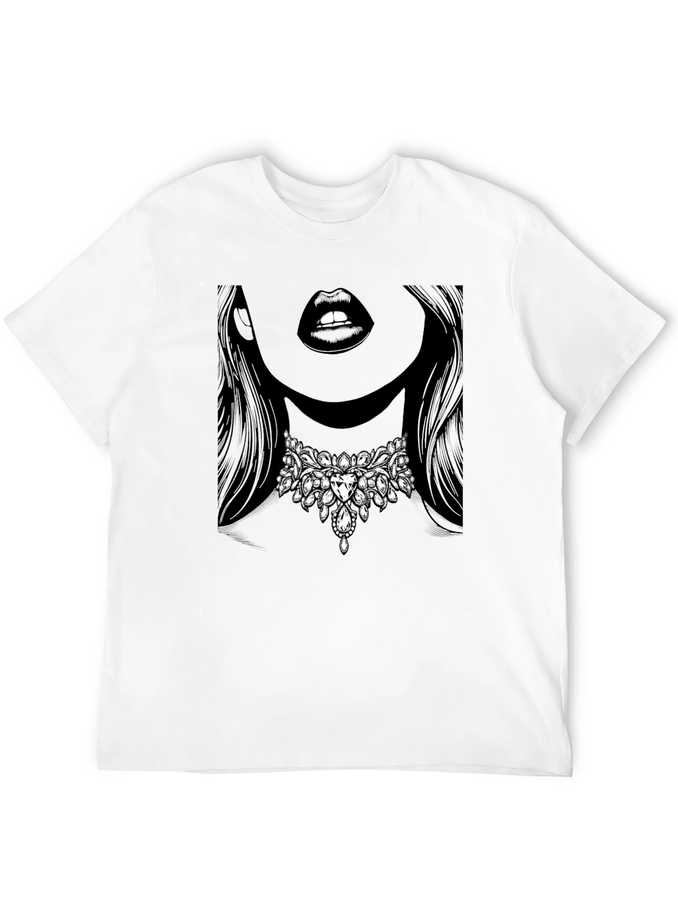 Glamorous Jewel Lips Graphic Tee - Unisex