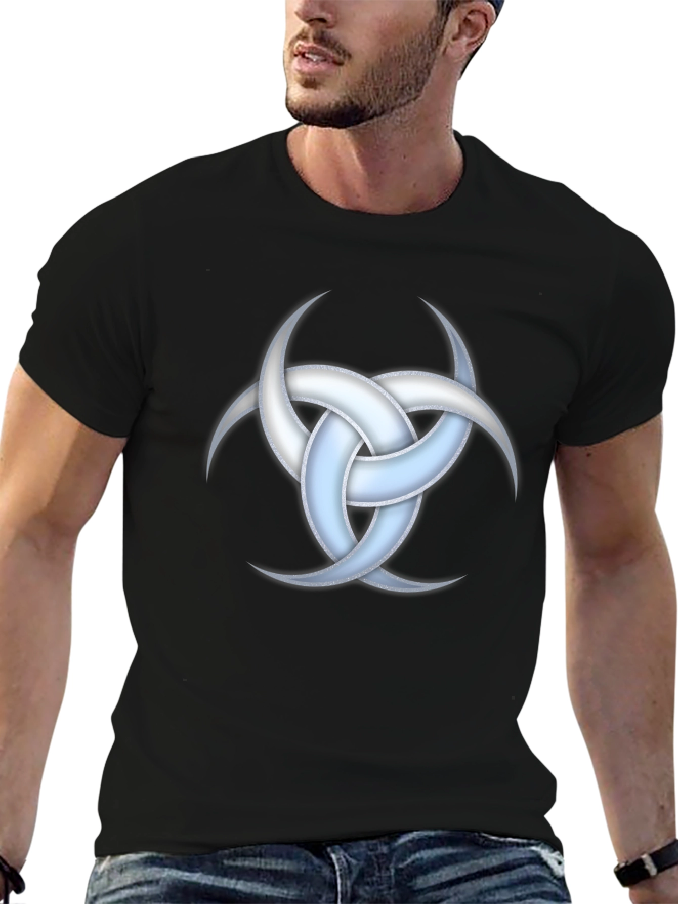 Triple Horn T-Shirt - Triskelion Pagan Symbol