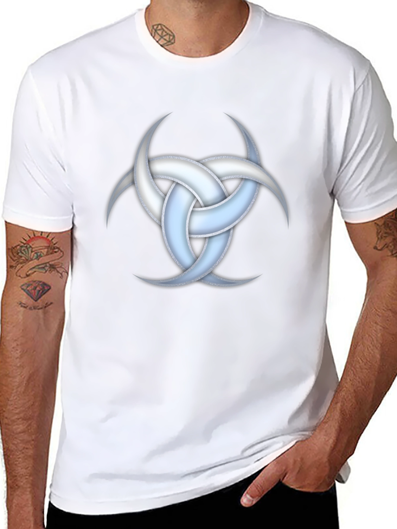 Triple Horn T-Shirt - Triskelion Pagan Symbol