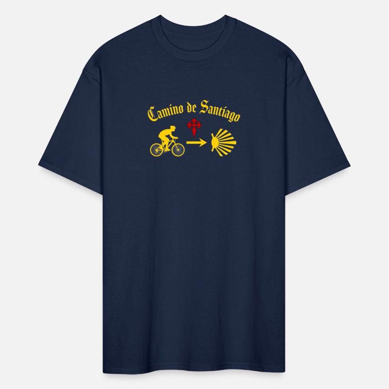 Camino de Santiago Man Bike Yellow Scallop Shell