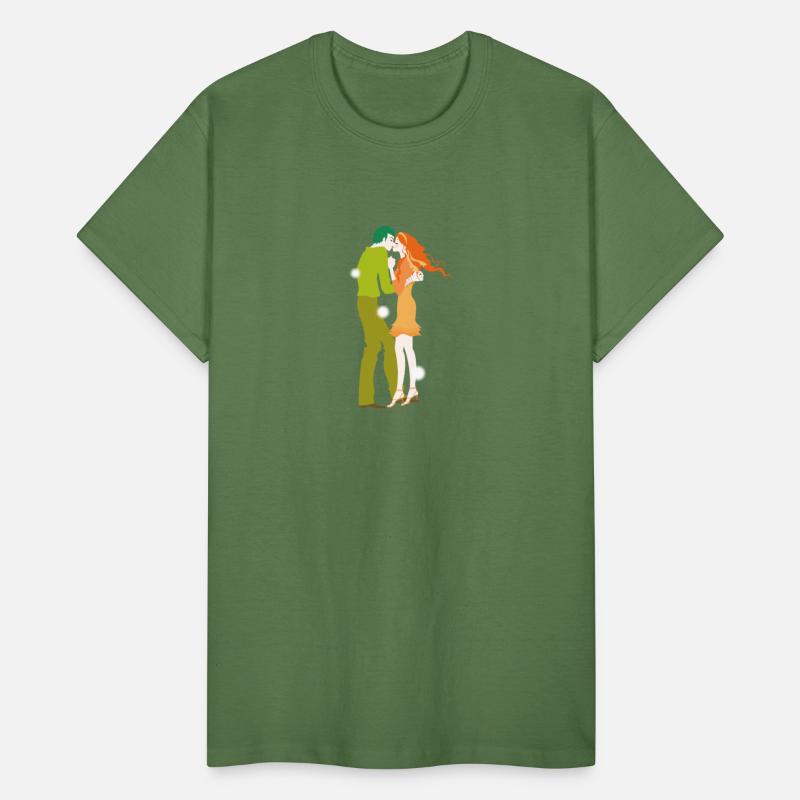 Cartoon couple kiss full of love