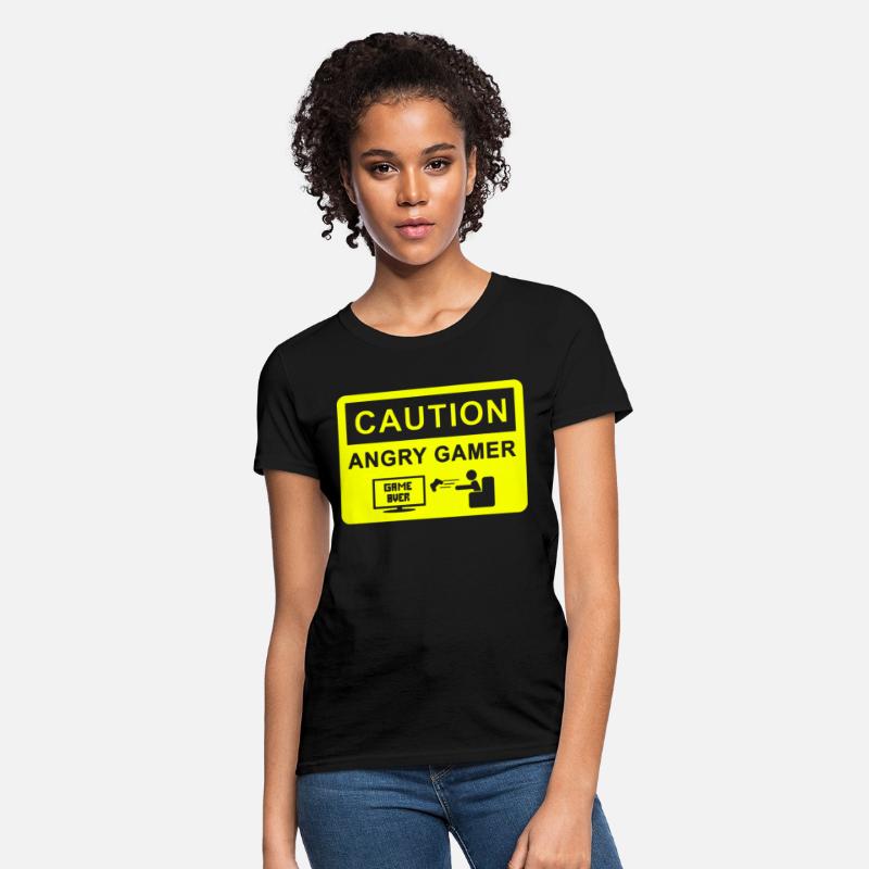 CAUTION ANGRY GAMER MENS FUNNY COD BATTLEFIELD GAM