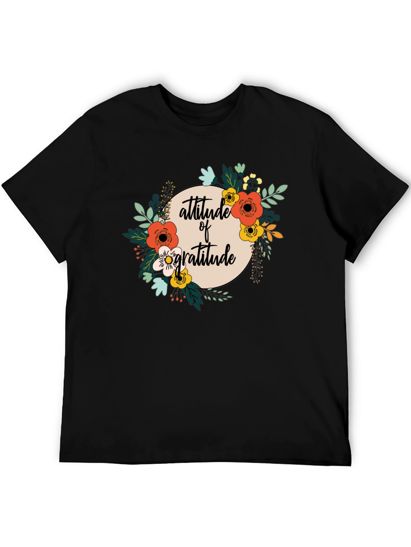 Attitude of Gratitude Floral Graphic T-Shirt