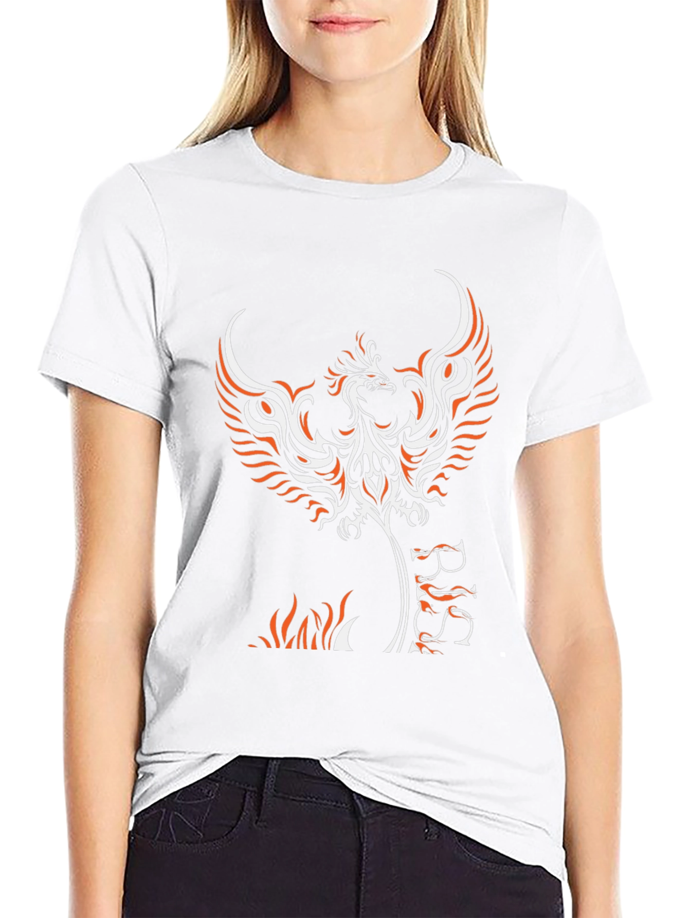 Phoenix Graphic Print Black T-Shirt
