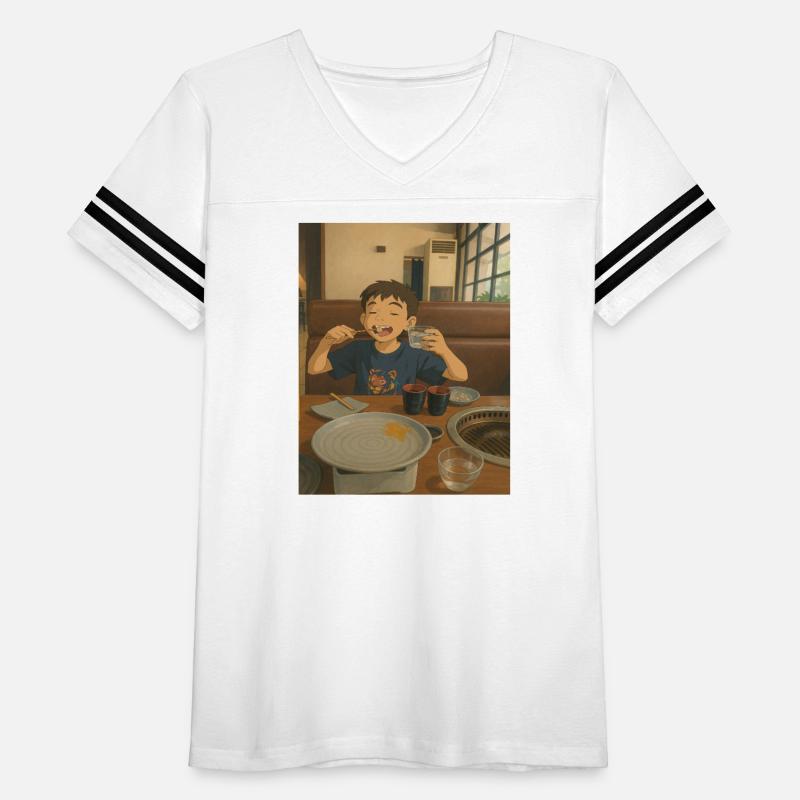 Child Enjoying Japanese Barbecue Scene