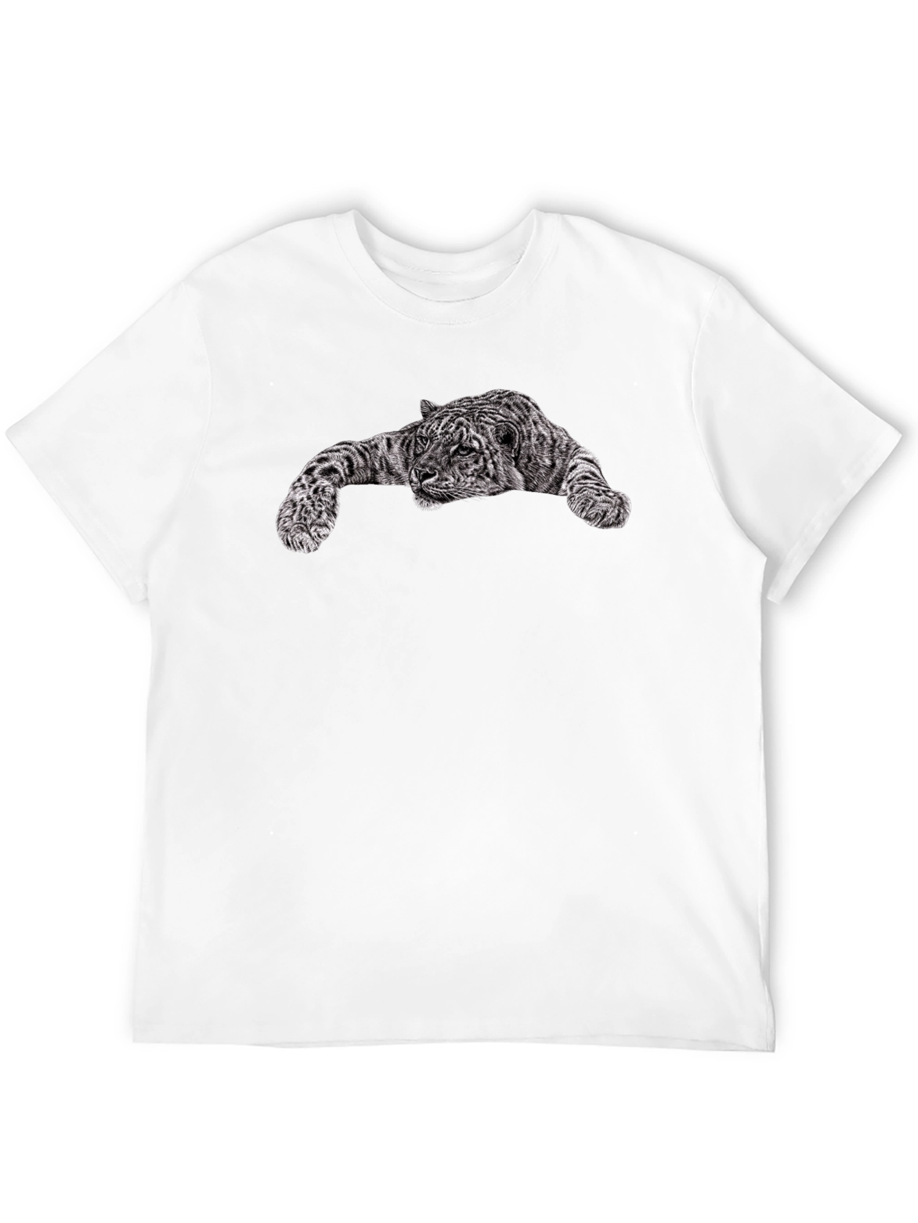 Black T-Shirt with Tiger Graphic Print