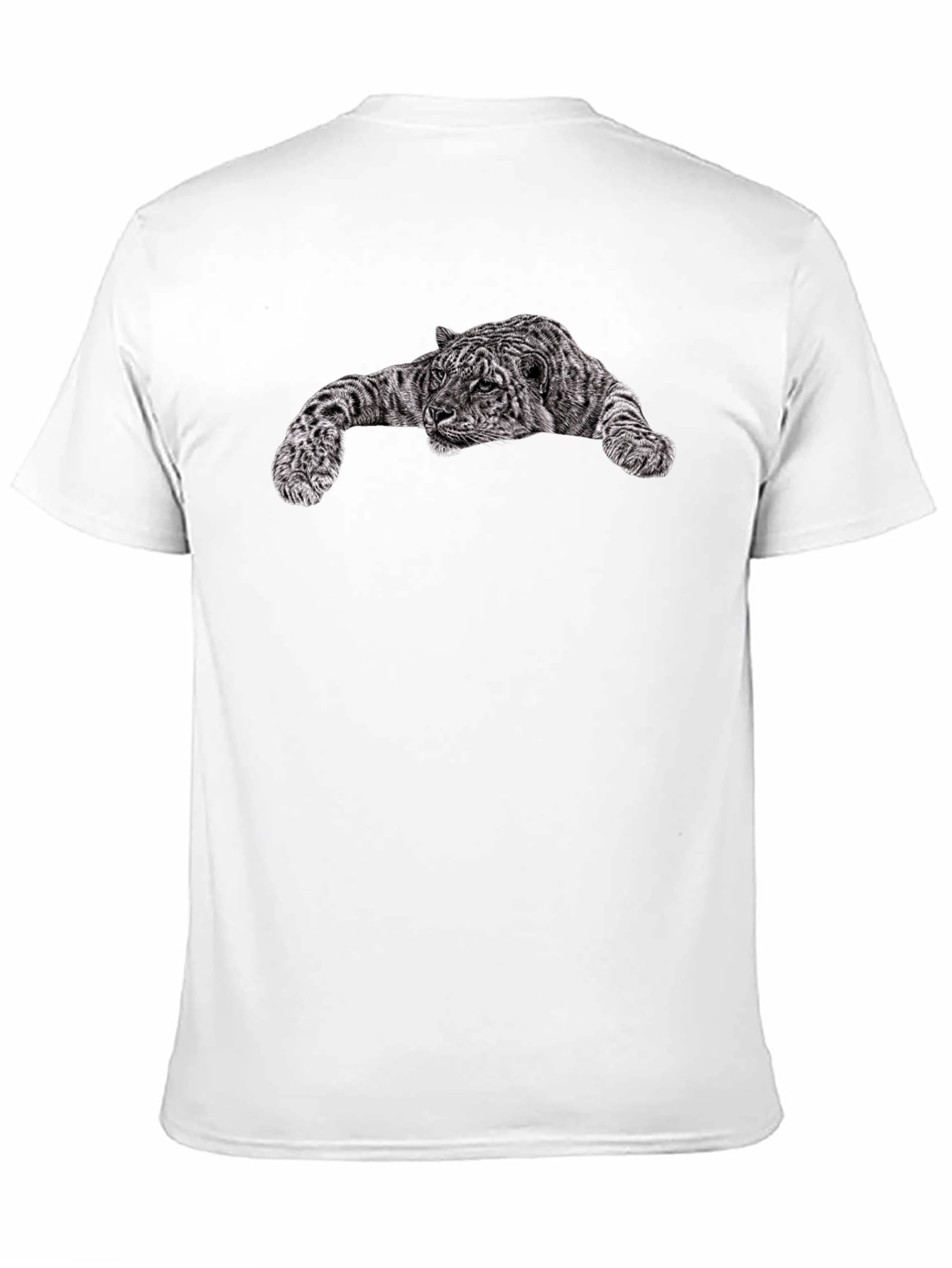 Black T-Shirt with Tiger Graphic Print