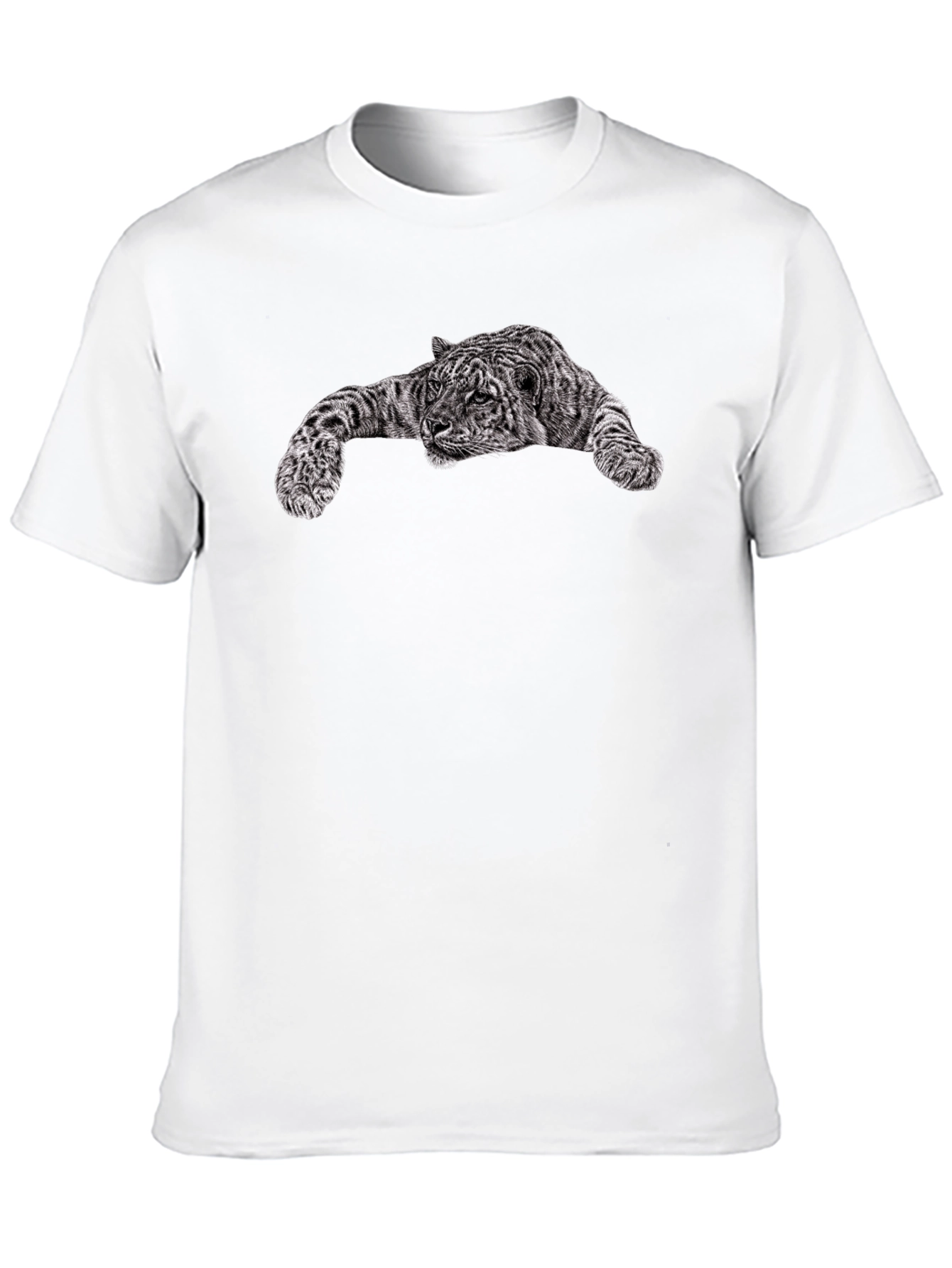 Black T-Shirt with Tiger Graphic Print