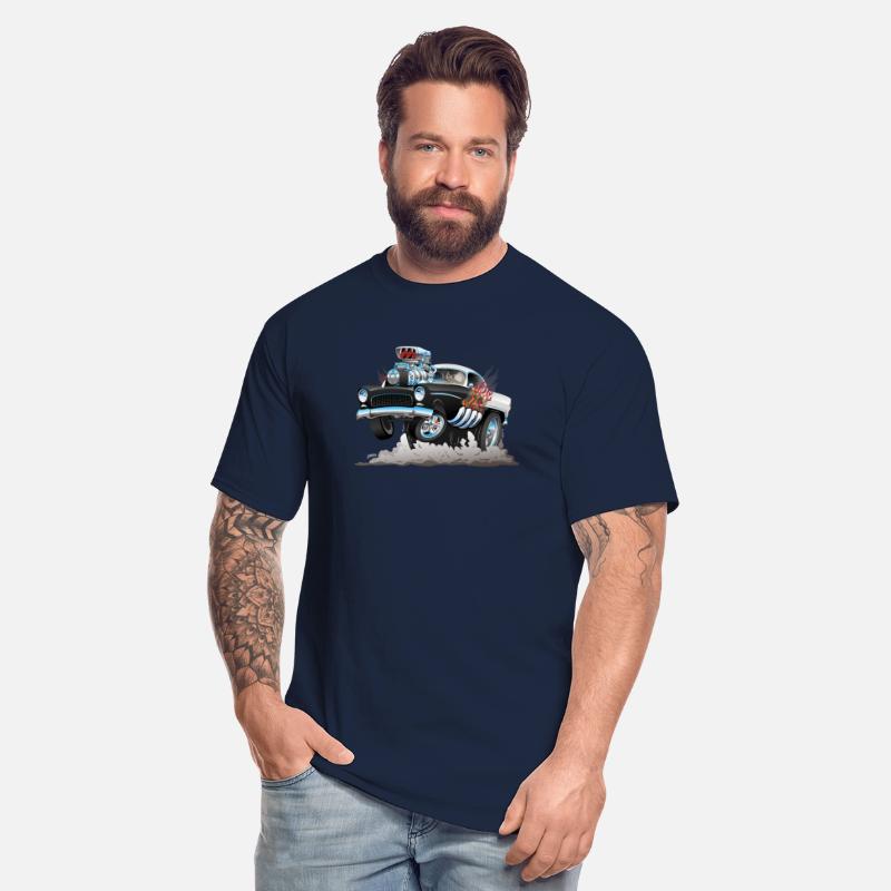 Classic '55 Hot Rod Funny Car Cartoon