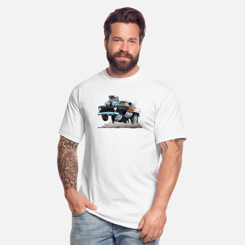 Classic '55 Hot Rod Funny Car Cartoon