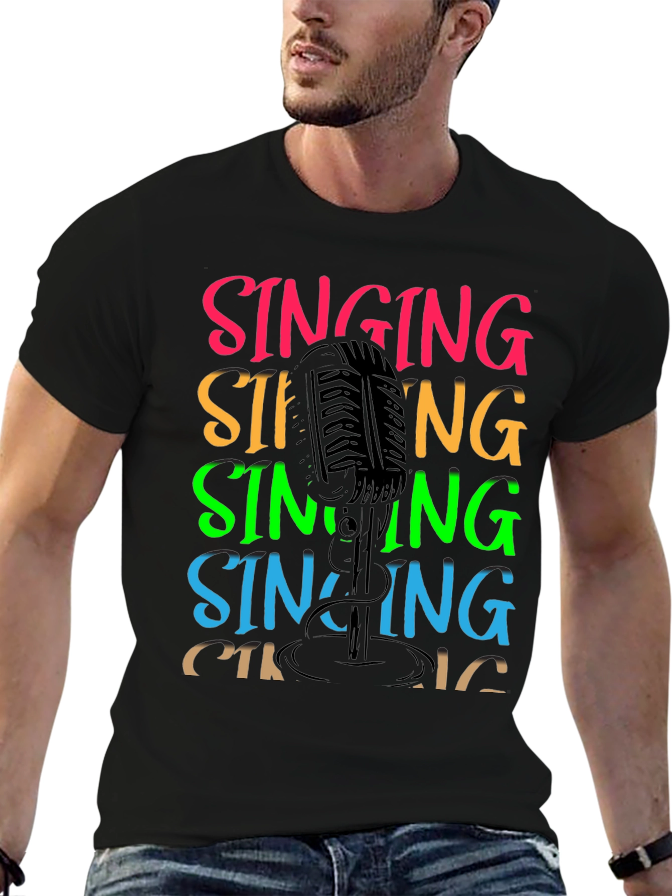Singing Microphone Graphic T-Shirt