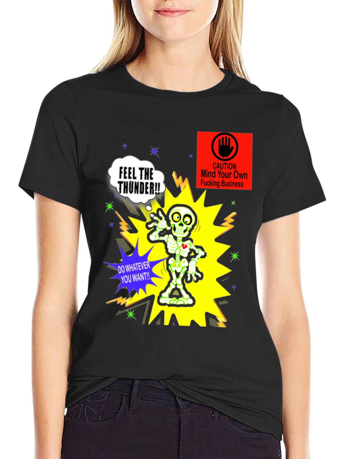 Bold Graphic T-Shirt: Skeleton with Attitude