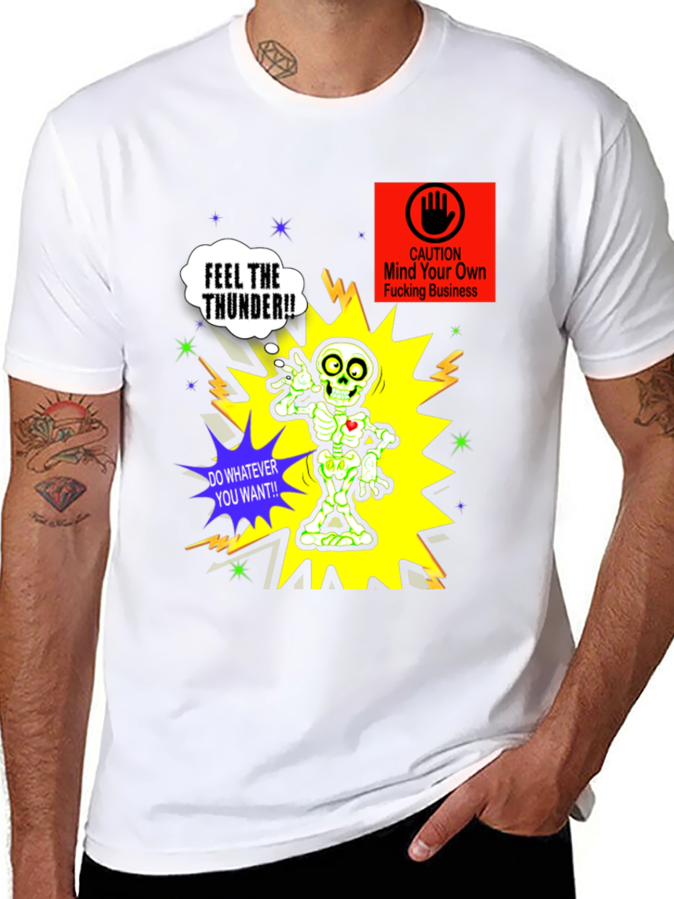 Bold Graphic T-Shirt: Skeleton with Attitude