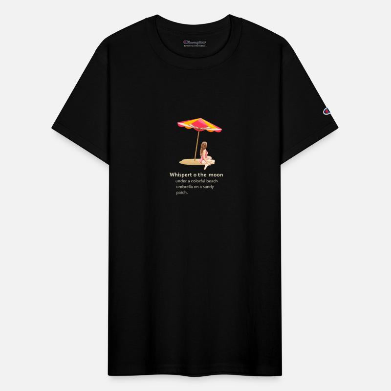 Colorful Beach Umbrella Under Moon