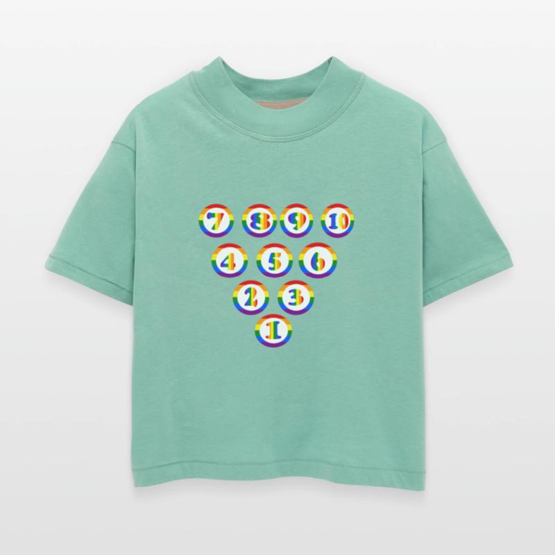 Colorful Bowling Pins Numbers With Raibow colors.